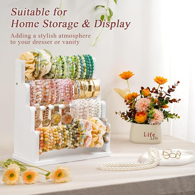 Emfogo Bracelet Holder, 4 Tier Bracelet Organizer Storage - Image 4