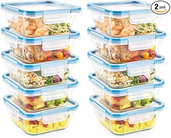 Snapware Total Solutions Glass Food Storage Containers Set, Airtight & by Snapware