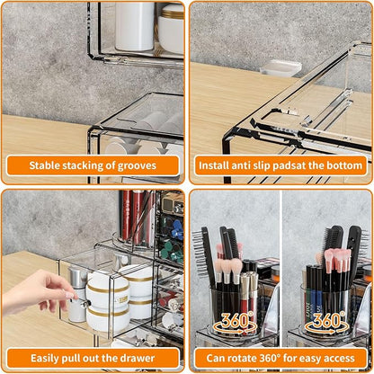 SuoXing 3 Pack Clear Acrylic Makeup Organizer - Image 7