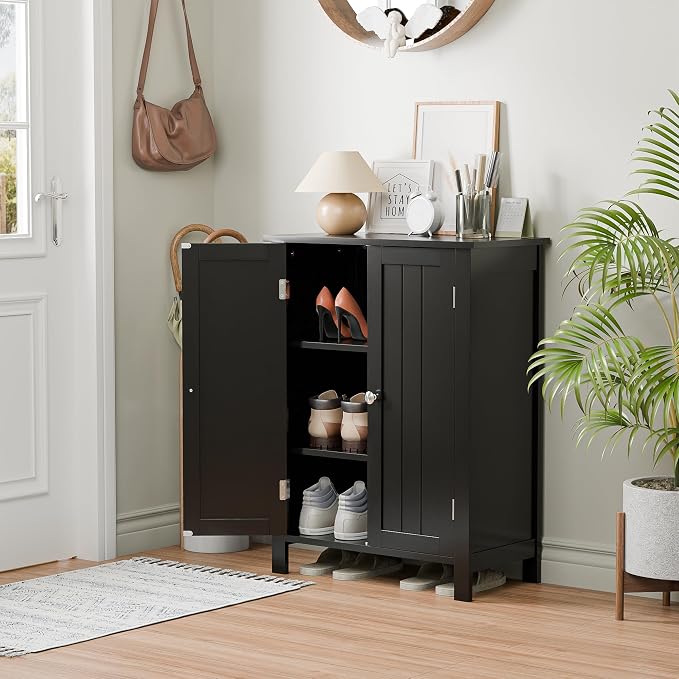 SUPER DEAL Modern Bathroom Floor Storage Cabinet - Image 2
