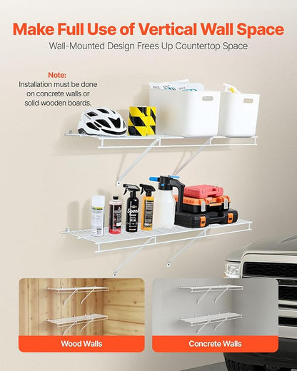VEVOR Wire Shelf Kit, 4 ft, Wall Mounted Wire Shelves, Heavy-Duty Carbon Steel - Image 7
