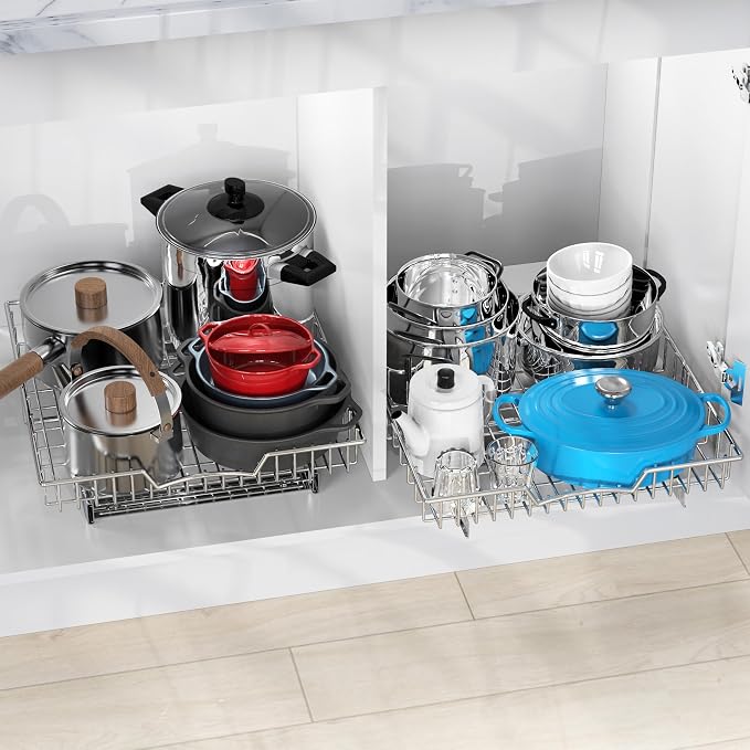 Simple Houseware Under Cabinet Pull Out Sliding Shelf Drawer, 18Dx17W | - Image 4