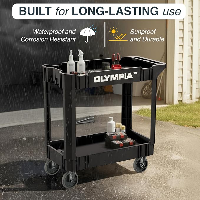 Olympia Tools 87-884-917 Indoor Outdoor Heavy Duty Rolling Utility Cart - Image 8