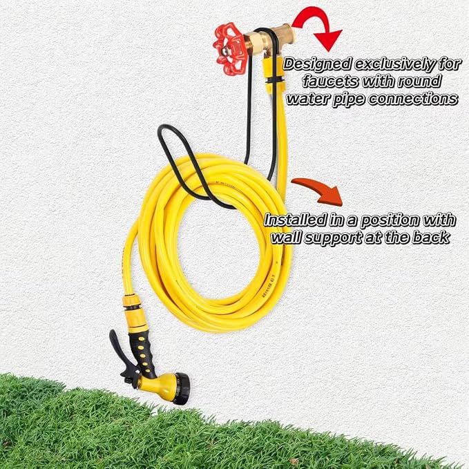 Garden Hose Holder Water Hose Hanger Wall Mounted, 304Stainless Steel Solid - Image 3