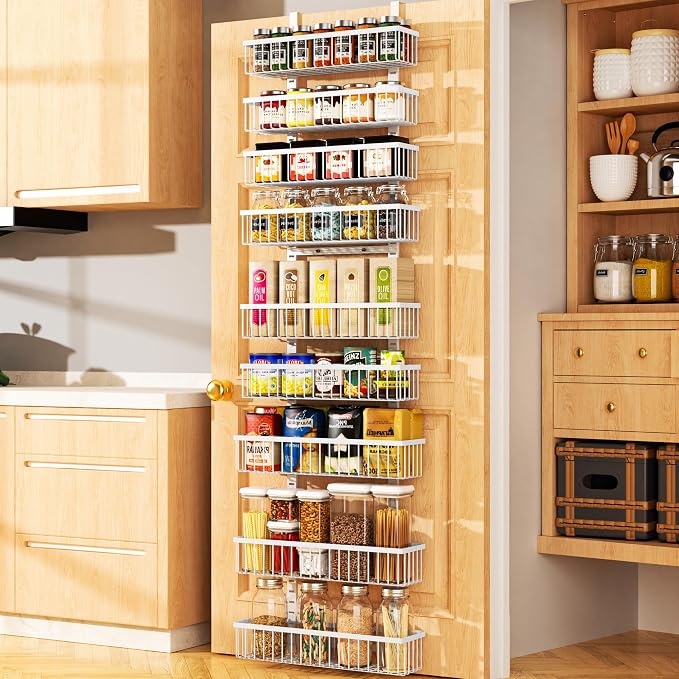 Moforoco 9-Tier White Over The Door Pantry Organizer, Pantry Organization and by MOFOROCO