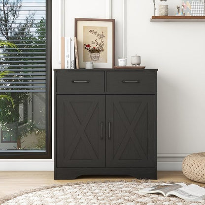 Panana Sideboard 2 Drawers 2 Doors Entryway Storage Cabinet Living Room - Image 2