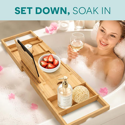 SereneLife Bath Caddy Breakfast Tray Combo - Image 7