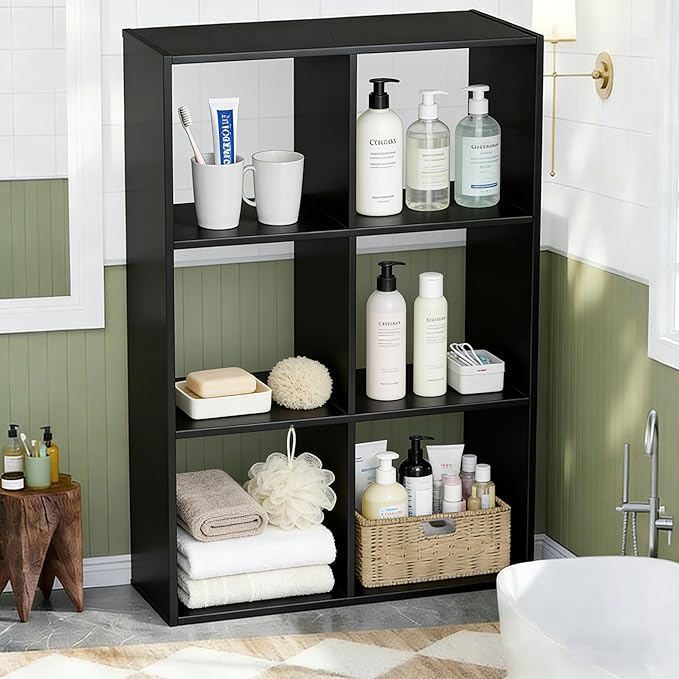Simple Deluxe 8 Cube Storage Organizer, 4 Tier Stackable Bookshelf, Open Cube - Image 7