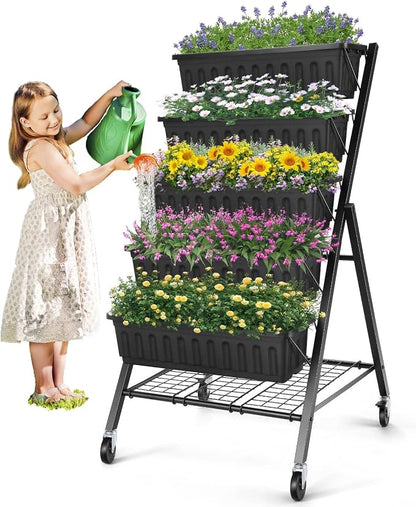 SEJOV 5-Tier Raised Garden Bed, 4FT Vertical Garden Planter by SEJOV