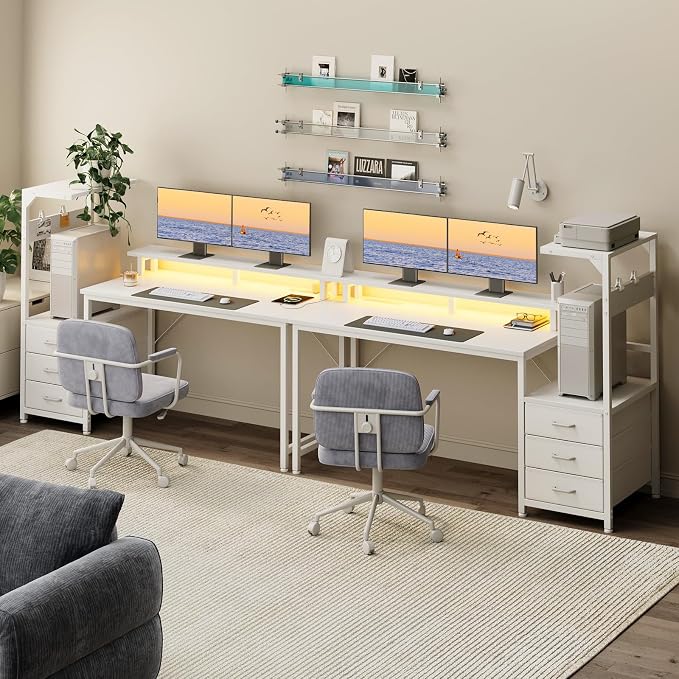 AODK 59 Inch Gaming Desk with USB Charging Ports & LED Light- Reversible - Image 7
