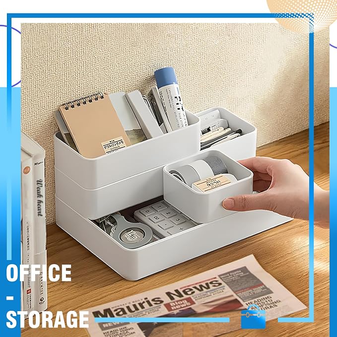 CHANCETSUI 11-Piece Stackable Drawer Organizer Set, Stationery, Utensils in - Image 8