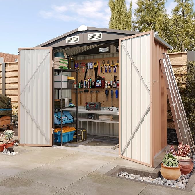 Aoxun 6'x4' Outdoor Metal Storage Shed by Aoxun