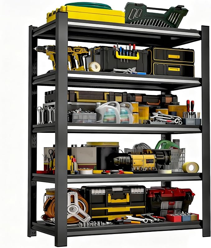 BESFUR 71" H Wider Garage Shelving, 3000LBS 5-Tier Storage Shelves, Heavy Duty by BESFUR