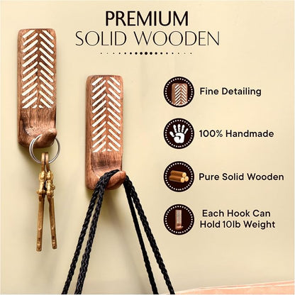 Indian Shelf 150 Pieces Bulk Wood Adhesive Wall Hooks – Wholesale Boho Peel and - Image 6