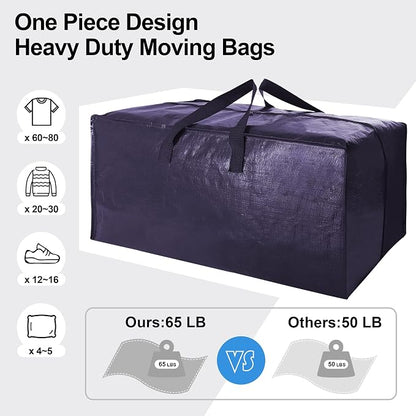 12 Pack Heavy Duty Extra Large Moving Bags W/Backpack Straps - Image 5