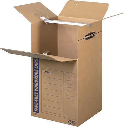 Bankers Box Tall Wardrobe Box 3 Pack, Tape-Free Design, 24-in x 24-in x 40-in - Image 2