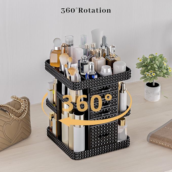 360 Rotating Makeup Organizer for Vanity, Large Skin Care Organizer - Image 4