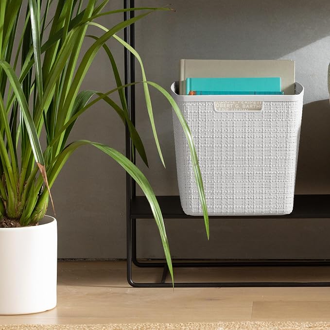 Curver Set of 4 Large Cube 17L Jute Decorative Plastic Organization and Storage - Image 9