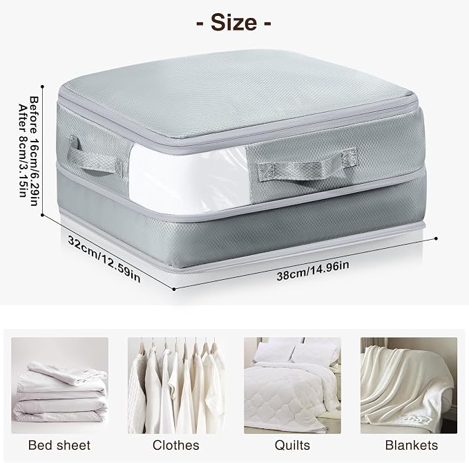 DIMJ Compression Storage Bags 8 Pack, 19L Clothes Storage Organizer - Image 2