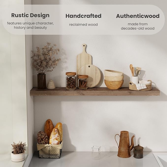 44 Inch Long Solid Wood Floating Shelves - Image 6