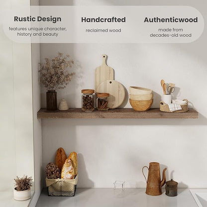 44 Inch Long Solid Wood Floating Shelves - Image 6
