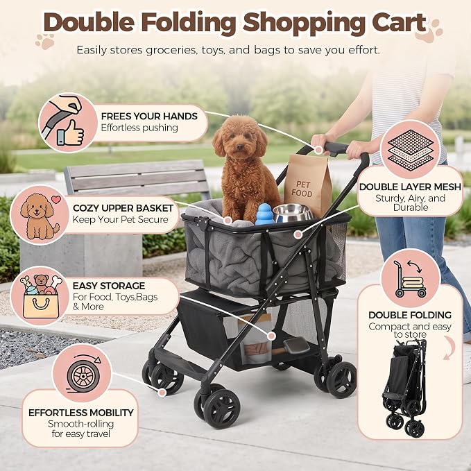 Super Deal Folding Shopping Cart - Image 8