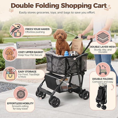 Super Deal Folding Shopping Cart - Image 8