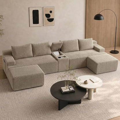 GNIXUU 140.6" Oversized U Shaped Boneless Sectional Couches - Image 3