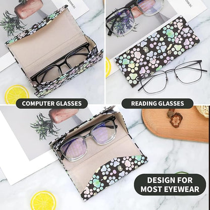 Foldable Glasses Case, Magnetic PU Leahter Sunglasses Case, Cute Hard Shell - Image 2