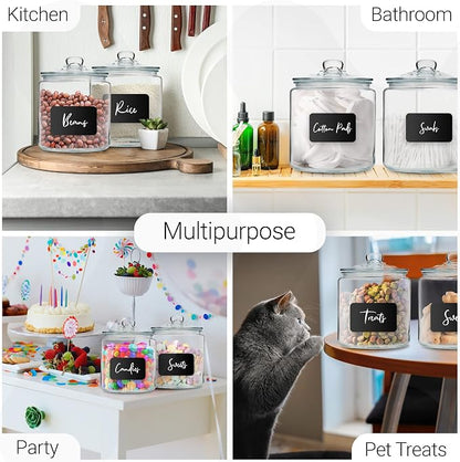 1 Gallon Glass Cookie Jars + Labels & Marker - Image 4
