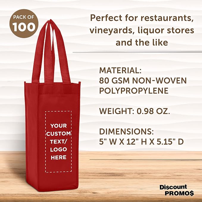 DISCOUNT PROMOS Non-Woven Vineyard Two Bottle Wine Bags - Image 4