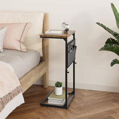 Vagusicc C Shaped End Table, Adjustable Height Small Couch Side Table - Image 9