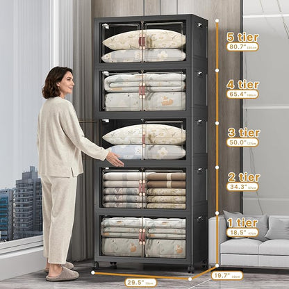 UAMFURI Stackable Storage Bins, 875QT Collapsible Drawers - Image 2