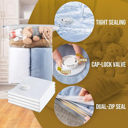 TAILI 4 Pack Vacuum Storage Bags, Jumbo Size, Vacuum Seal Bag - Image 4