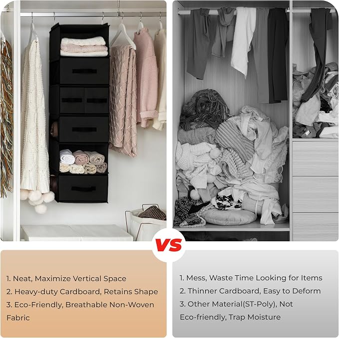 GRANNY SAYS Hanging Closet Organizer 6 Shelves, Closet Organization and Storage - Image 7