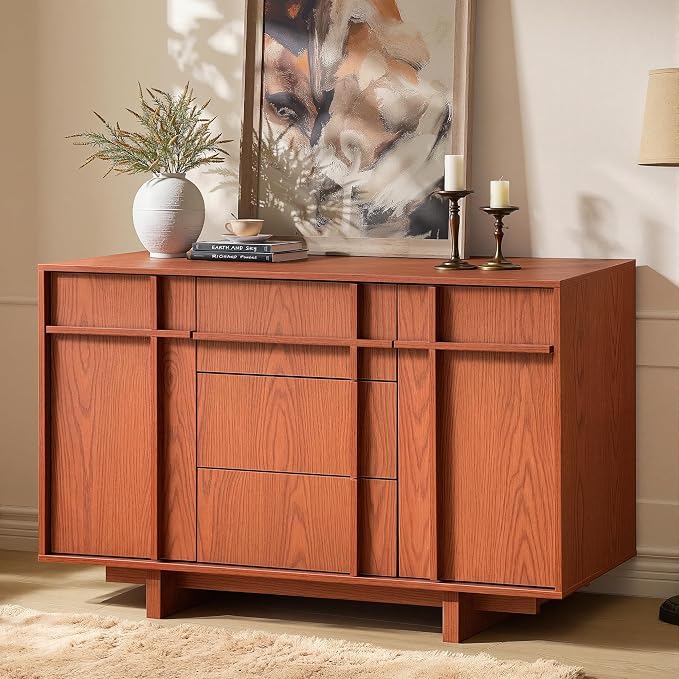 Sideboard Buffet Cabinet with Storage, 47.2" Large Sideboard with 2 Doors & 3 by VITALIKUS