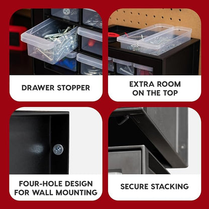 IRIS USA 16-Drawer Small Drawer Organizer, Garage Desk Storage, Stackable - Image 7