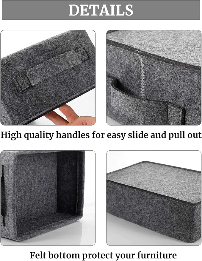 Small Basket Shallow Storage Baskets Felt Storage Basket Bin Long Narrow Basket - Image 5