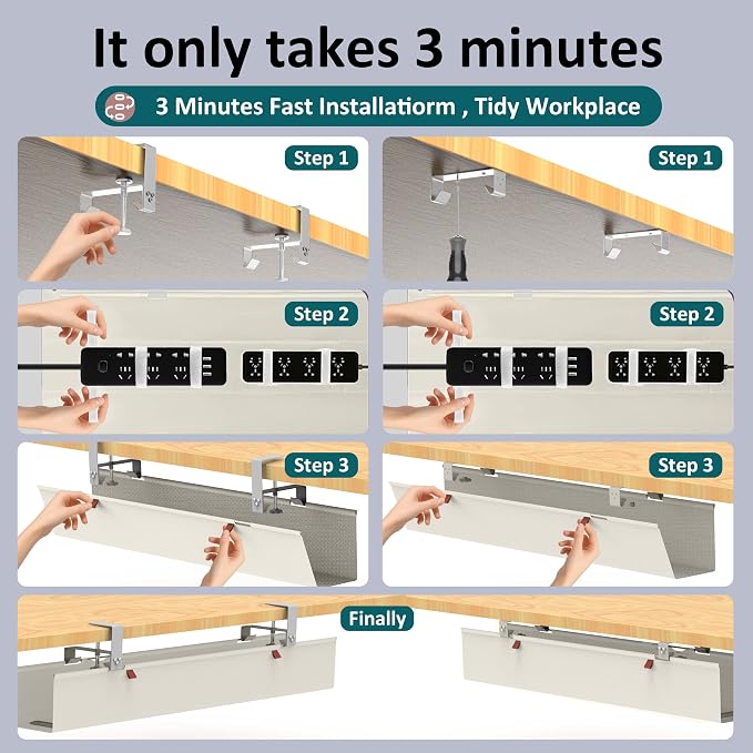 Extra Large 48" Under Desk Cable Management Tray - Image 4