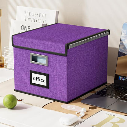 File Organizer Box with Lids, Collapsible File Folder Organizer | File Box with - Image 5