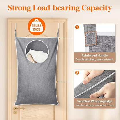 Lifewit 2 Pack Over Door Laundry Hamper, Large Collapsible Hanging Laundry - Image 3