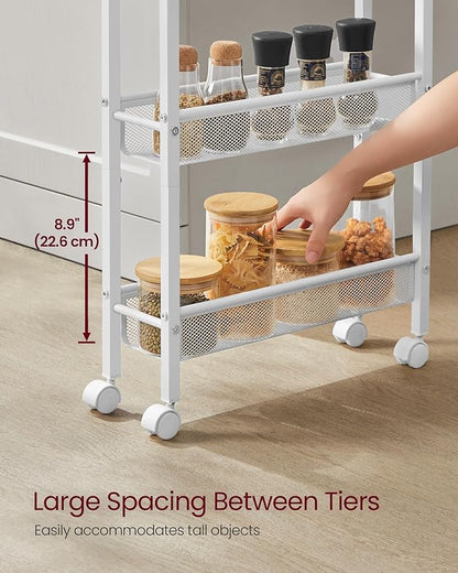 VASAGLE Slim Rolling Cart, 5-Tier Storage Cart, Narrow Cart - Image 6