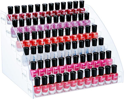KINGROW Nail Polish Organizer Holder Rack 6 Layers Acrylic Display Rack by KINGROW