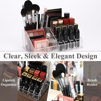 Sea Team 16-Slot Acrylic Plastic Lipstick Organizer, Makeup Storage Box - Image 4