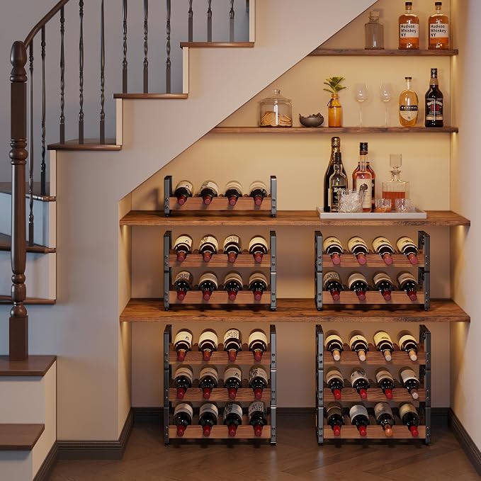 X-cosrack Wine Rack Countertop, 3-Tier 12 Bottles Small Wine Rack Stackable - Image 8
