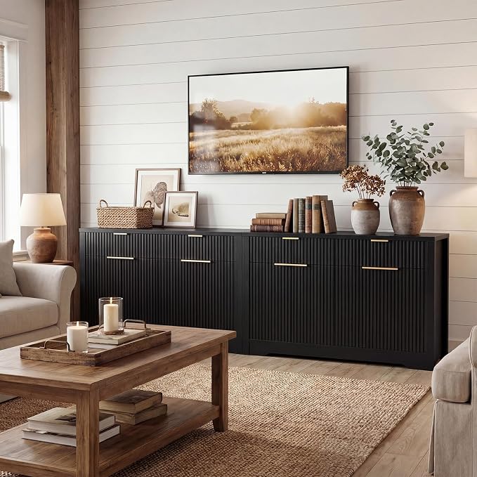 Cyclysio 55" Fluted Buffet Cabinet - Image 8