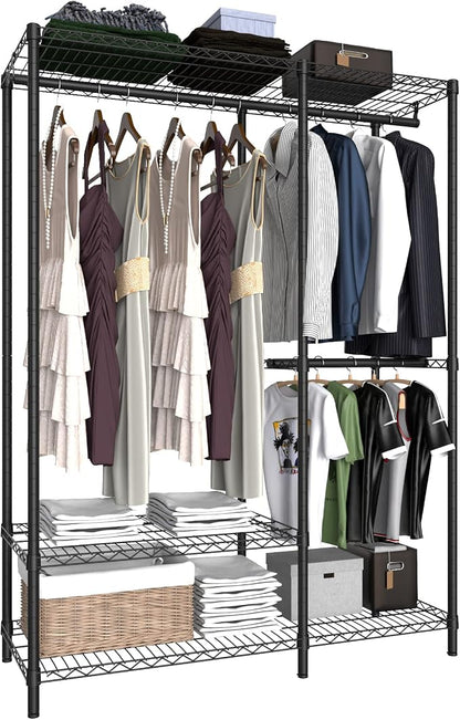 Heavy Duty Garment Rack for Hanging Clothes, Wire Metal Clothing Rack, by Serxis