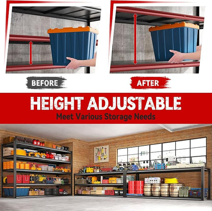 REIBII 78" H Storage Shelves, Garage Shelving Heavy Duty Load 3000LBS, - Image 5