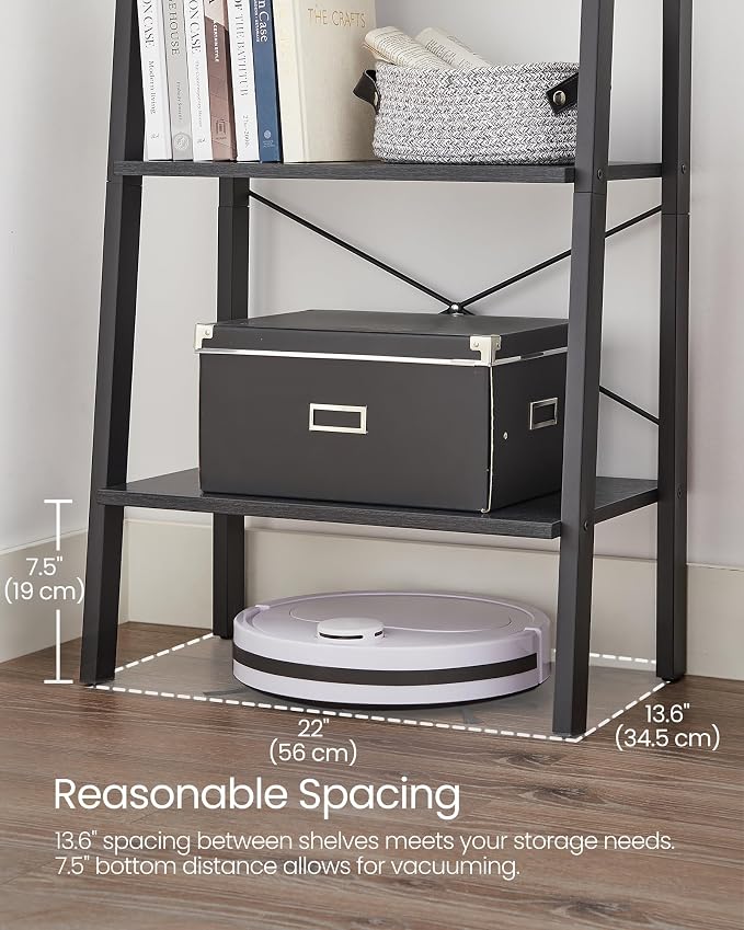 VASAGLE Ladder Shelf, 4-Tier Bookshelf, Storage Rack, Bookcase - Image 8