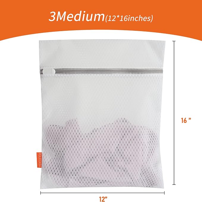 Polecasa Diamond Mesh Laundry Bags 3 Pack | Durable Zipper, - Image 5